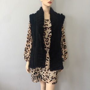 Luxurious Genuine Rabbit Fur Knit Long Vest